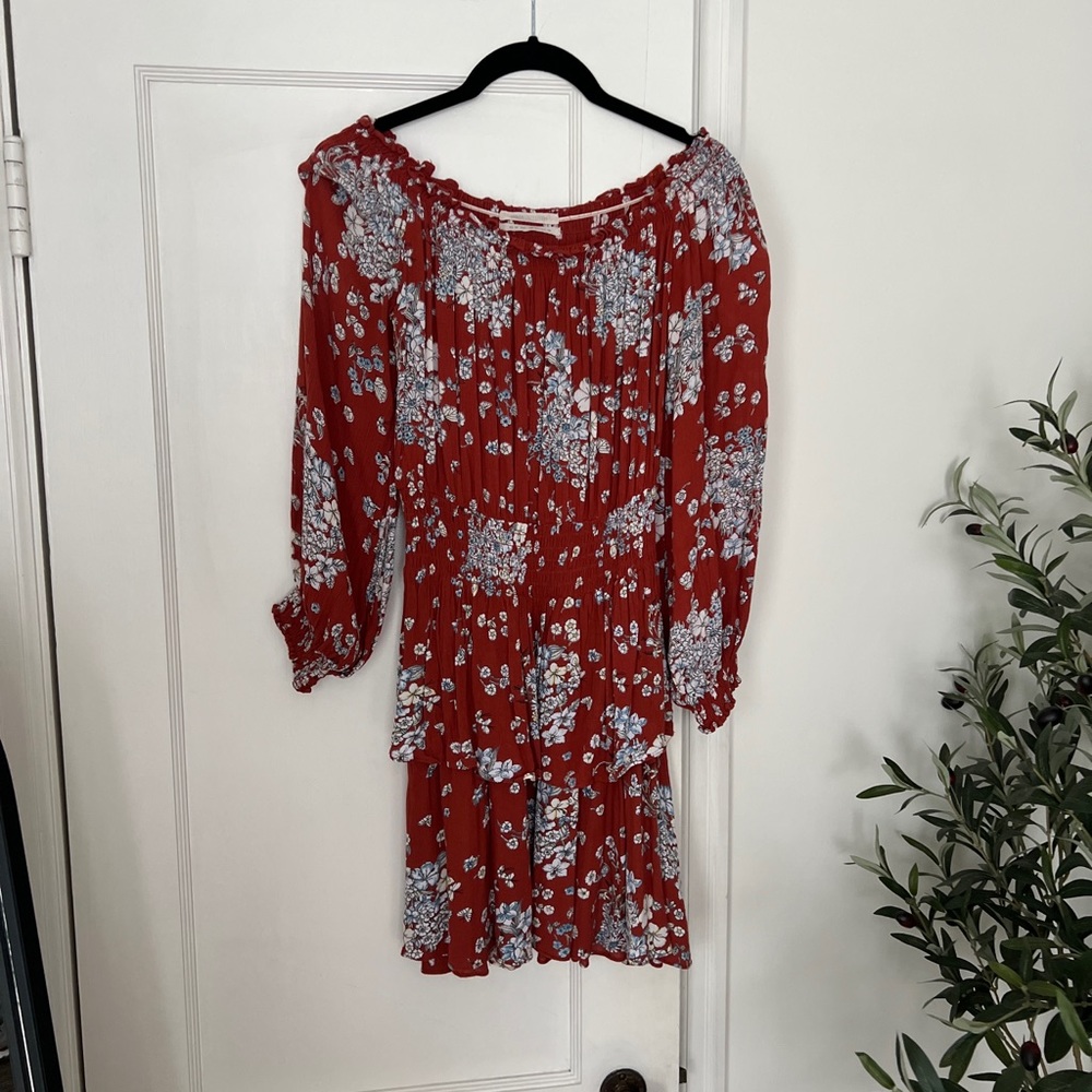 Urban Outfitters Tiered Floral Off-Shoulder Dress